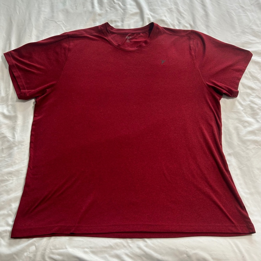 Old Navy Active Mens XXL Go-Dry Performance T-Shirt Burgundy Heathered Crewneck